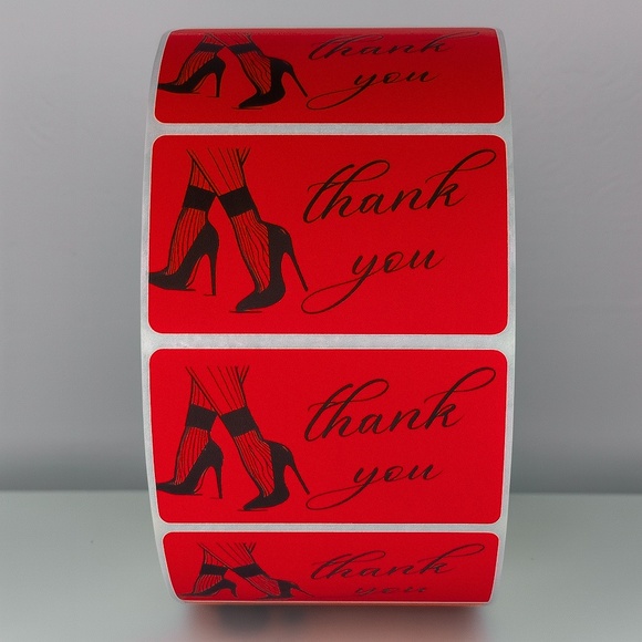 Chic Thank You Stickers - High Heels & Stockings Design Small Business Packaging - Picture 7 of 11
